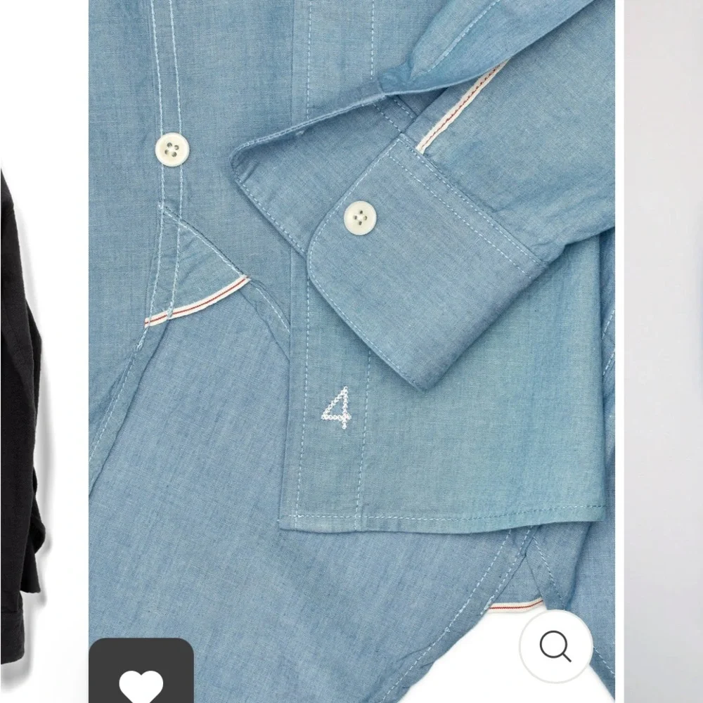 Four Objects #GOK women’s Work Shirt Indigo Chambray organic cotton size XXL - Picture 4 of 8